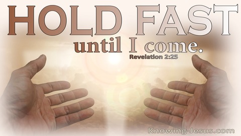 Revelation 2:25 Hold Fast Until I Come (beige)